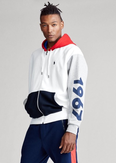 Polo Ralph Lauren Color-Blocked Logo Hættetrøje Herre Danmark (JNOQA8293)